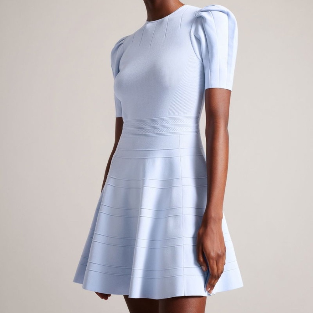 Ted Baker - Puff Sleeve Dress in Light Blue Colour,